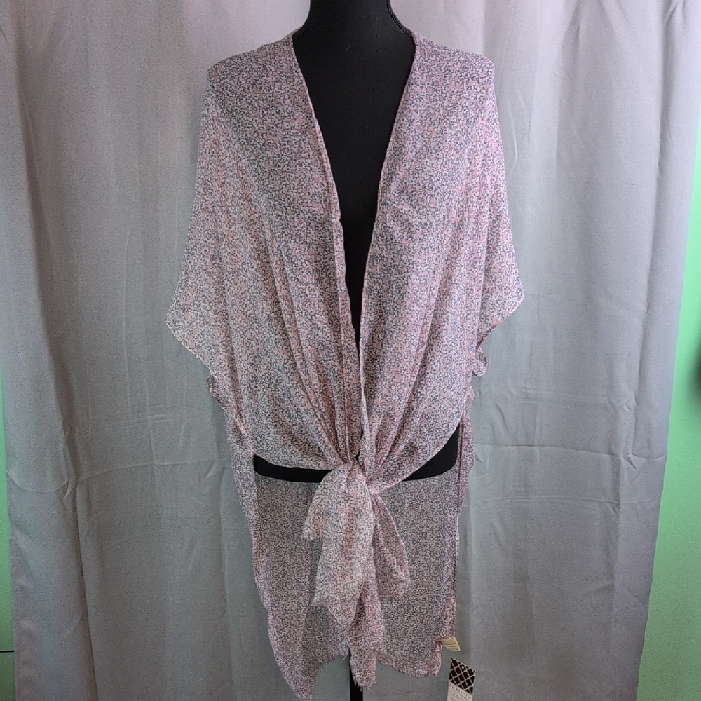 Floral Kimono‎ with Tie Front